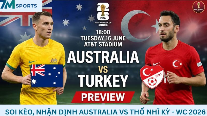 Soi kèo Australia vs Thổ Nhĩ Kỳ 11h00 ngày 14/06/2026 – World Cup 2026